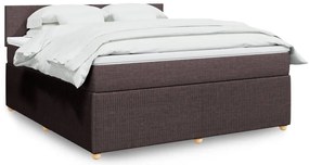 Cama com molas/colchão 180x200 cm tecido castanho-escuro