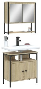 vidaXL 2 pcs conj. móveis casa banho derivados madeira carvalho sonoma