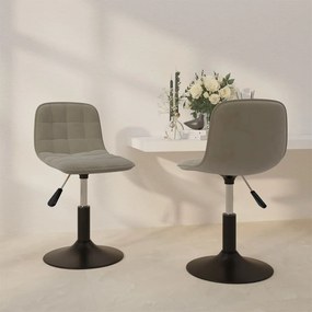 vidaXL Cadeiras de jantar giratórias 2 pcs veludo cinzento-claro