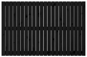Cabeceira de parede 140x3x90 cm madeira de pinho maciça preto