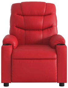 Poltrona de massagens reclinável couro artificial vermelho