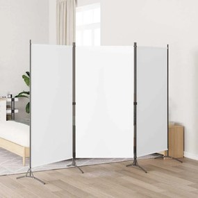 vidaXL Divisória de quarto com 3 painéis 260x180 cm tecido branco