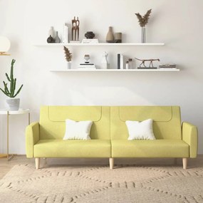 vidaXL Sofá-cama de 2 lugares tecido verde
