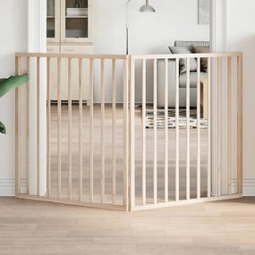 vidaXL Portão para cães dobrável com 2 painéis, 160 cm, madeira de álamo