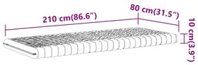 Colchão de espuma 80x210 cm 7 zonas dureza 20 ILD branco