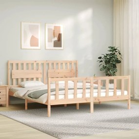 Estrutura de cama Super King Size com cabeceira madeira maciça