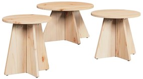 Mesa de centro 3 pcs Natural 49 x 49 x 30 cm