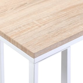 Mesa auxiliar com rodas 50 x 35 x 65-70 cm Branco