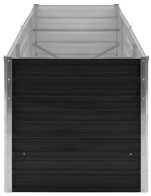 Canteiro elevado jardim aço galvanizado 240x80x77 cm antracite