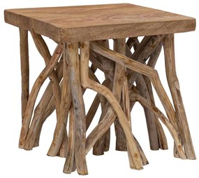 vidaXL Mesa de centro de troncos 40x40x40 cm mistura madeira reciclada