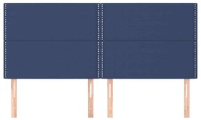 Cabeceira de cama 4 pcs tecido 90x5x78/88 cm azul