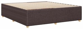 Estrutura de cama sem colchão 200x200 cm tecido castanho-escuro
