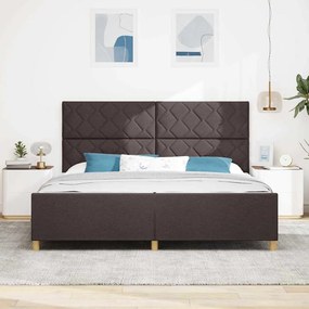 Cama vidaXL em Castanho Escuro, 200x200 cm, Tecido
