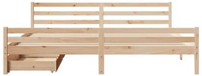 Cama sem colchão 200x200 cm madeira de pinho maciça