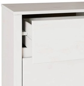 Cômoda "DRAMMEN" Branca 111x43x73,5 cm Madeira Sólida Pinus