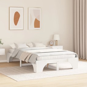 Estrutura de Cama Branca Madeira Maciça 120 x 190 cm
