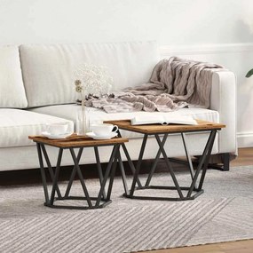 vidaXL Conjunto de mesas de apoio 2 pcs Madeira recuperada