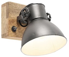 Projetores industriais cinzento escuro com madeira de manga 18 cm - Mangoes