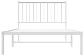 Estrutura de cama com cabeceira 100x190 cm metal branco