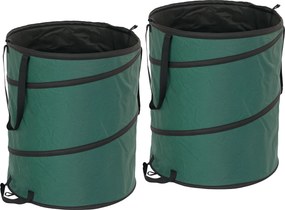 Outsunny Saco de jardim 2x160L impermeável saco para resíduos de jardim com alças de transporte, saco de folhas robusto estável Verde | Aosom Portugal
