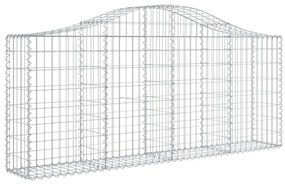 Cestos gabião arqueados 6 pcs 200x30x80/100cm ferro galvanizado