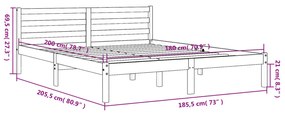 Cama sem colchão 180x200 cm pinho maciço castanho-mel