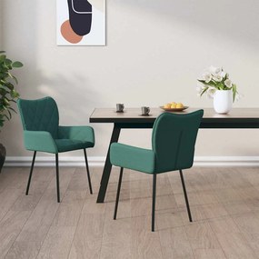 vidaXL Cadeira de jantar Verde 55 x 58 x 82 cm tecido