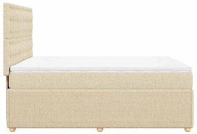 Cama com molas/colchão 140x200 cm tecido cor creme