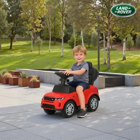 Carro Andador 2 em 1 para Crianças Land Rover Discovery com Buzina Pega de Empurrar e Barra Removíveis 84x40x94,5 cm Vermelho