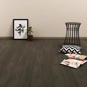 143875 vidaXL Tábuas de soalho auto-adesivas 4,46 m² 3 mm PVC castanho-escuro