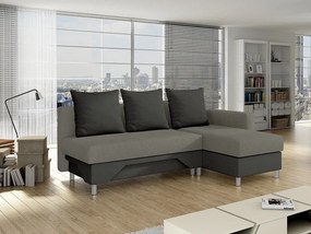 Sofá de canto Akron 100, Cama com arrumação, 215x133x95cm, 93 kg, Pernas: Plástico