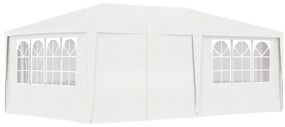 Tenda festas profissional + paredes laterais 4x6m 90g/m² branco