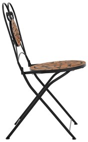Cadeiras de bistrô dobráveis 2 pcs cerâmica terracotta