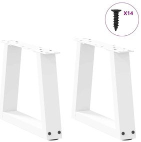 Pés para mesa de centro em V, 2 peças, branco, 40x(30-31,3) cm, aço