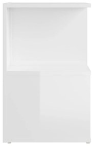 Mesas cabeceira 2pcs 35x35x55cm deriv. madeira branco brilhante