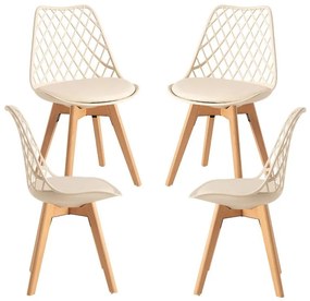 Pack 4 Cadeiras Mima - Beige