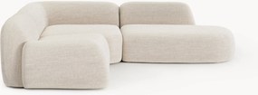 Sofá de canto modular em bouclé com chaise longue Wolke (4 lugares)