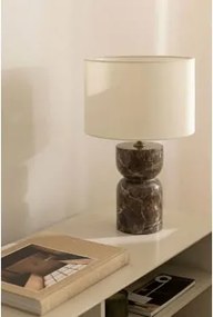Candeeiro De Mesa Em Pedra Natural Diniz Mármore Marrom Emperador & Branco Ø30 Cm - ?20 Cm Arlina - Sklum