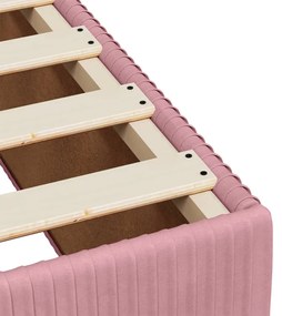 Cama boxspring com colchão 120x190 cm veludo rosa