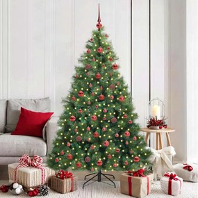 vidaXL Árvore de Natal Artificial com 300 LEDs Verde 180 cm PE e PVC