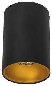 Foco de embutir preto com dourado - Deep