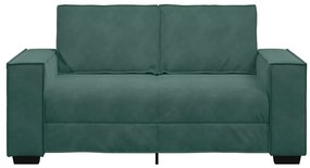 Sofá de 2 lugares 120 cm veludo verde-escuro