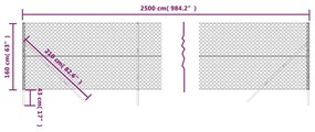 Cerca de arame 1,6x25 m verde