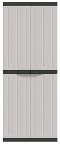 Móvel de arrumação para exterior 65x37x165 PP cinzento e preto