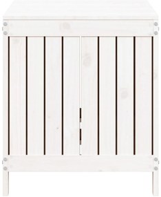 Caixa de arrumação jardim 121x55x64 cm pinho maciço branco