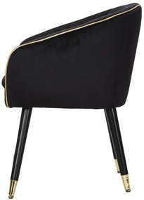 POLTRONA PARIS PRETA E DOURADA 62X58X78 CM