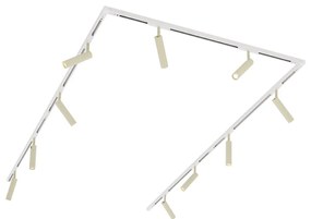 Modern railsysteem met 10 spots beige met wit 1-fase - Slimline Uzzy