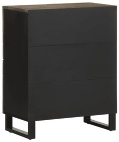 Aparador preto 60x33x75 cm madeira de mangueira maciça