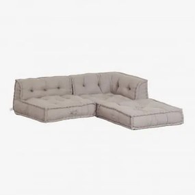 Sofá Modular De Canto De 3 Peças Em Algodão Dhel Cinzento Taupe Claro - Sklum