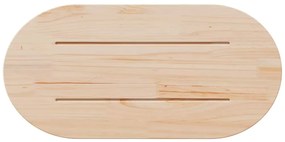 Tampo de mesa oval 80x40x2,5 cm pinho maciço branco